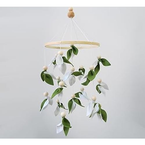 Green Leaf Crib Mobile, Forest Crib Mobile for Boys & Girls, Forest Baby Mobile for Crib, Woodland Mobile for Crib