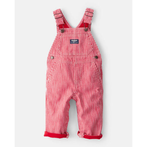 Baby Hickory Stripe Overalls - Red/Ivory - OshKosh B'gosh | Carter's