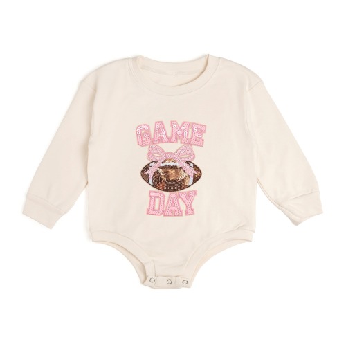 Game Day Sequin Patch Long Sleeve Romper