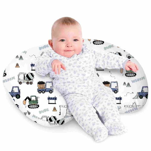 Bimocosy Nursing Pillow for Baby Boys Girls, Breastfeeding Pillows, Baby Support Pillow for Nursing, Bottle Feeding, Tummy Time with Machine Washable Cover & Breathable Filling (Truck)