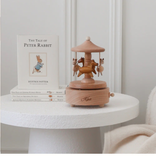 Heirloom Wooden Musical Carousel - Horses