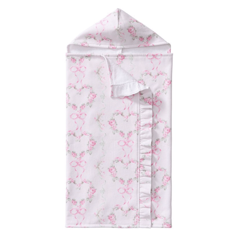 LoveShackFancy Floral Hearts Baby Hooded Towel