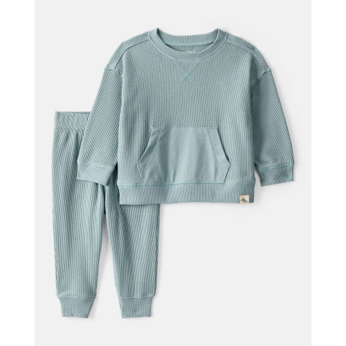 Baby Boy Waffle Knit Long-Sleeve Tee & Pant Set - Green - Carter's | Carter's