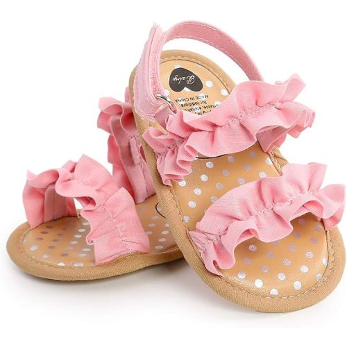 Infant Baby Girls Sandals Summer Baby Wedding Dress Flat Shoes Newborn Crib Shoes First Walkers Prewalkers Shoes