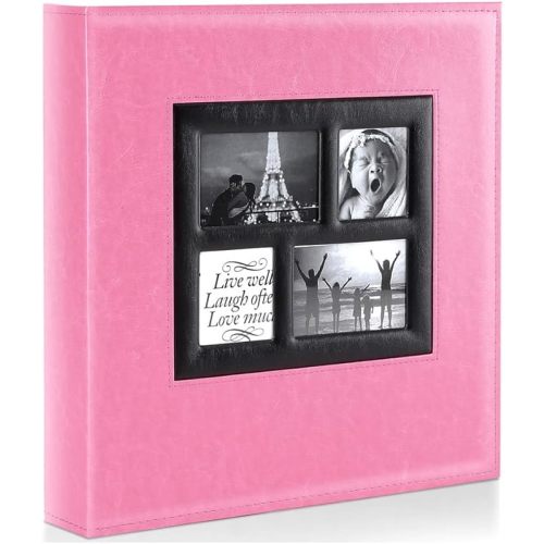 Ywlake Photo Album 4x6 1000 Pockets Photos, Extra Large Capacity Family Wedding Picture Albums Holds 1000 Horizontal and Vertical Photos Pink