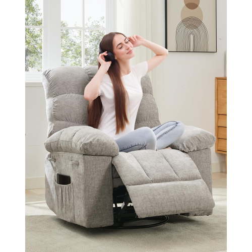 Swivel Accent Chair,360°Swivel Rocker Chair,Swivel Rocking Recliner Chair Comfortable Deep Seat for Relaxation,Upholstered Glider Nursery Chair for Living Room,Bedroom & Nursery