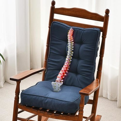 SUNROX Memory Foam Non Slip Rocking Chair Cushion, FadeShield Water Resistant Thicken Durable Tufted Pads, Set of Seat & Back Cushion with Ties for Indoor/Outdoor Rocker, 2 Piece, Charcoal Blue