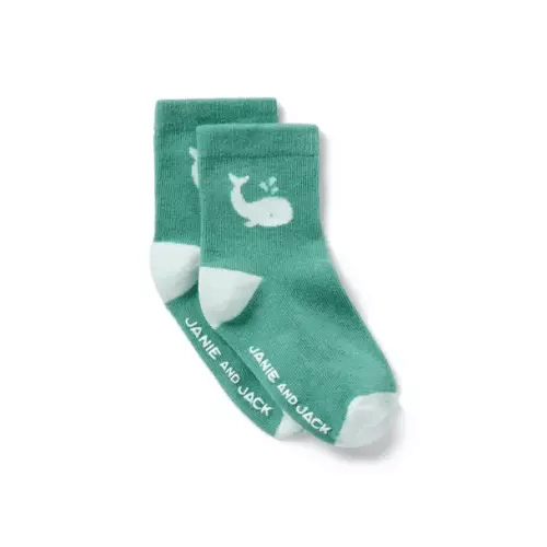 Baby Pear Green Baby Whale Sock by Janie and Jack