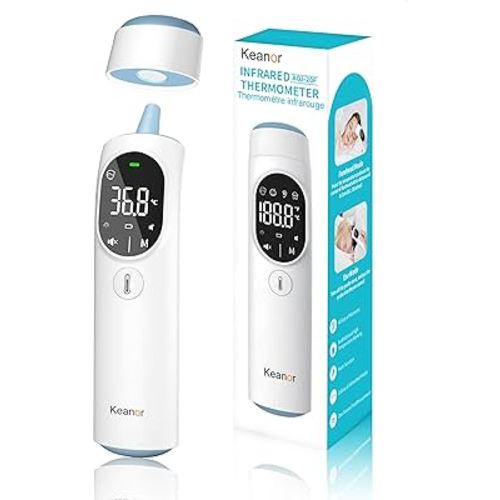 Thermometer Forehead and Ear Thermometer, Digital Infrared Thermometer, Baby Thermometer, Accurate,1s Measure, 40 Set Memory, Mute Mode, LED Screen, for Adults, Kids with Storage Bag
