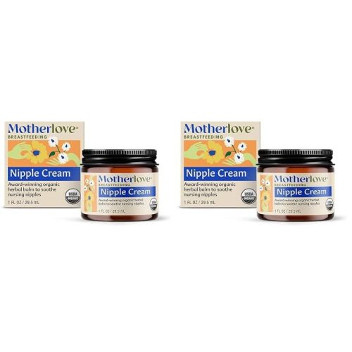 Motherlove Nipple Cream (2 oz) Organic Lanolin-Free Nipple Cream for Breastfeeding—Benefits Nursing & Pumping Moms (Pack of 2)