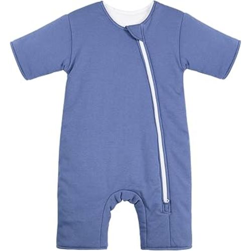 Baby Transition Sleep Sack 6-9 Months 100% Cotton Warm Thick Transition Swaddles for Newborns Infant Long Sleeve Sleep Sack with Feet Baby Wearable Blanket 2-Way Zipper Easy Diaper Changes