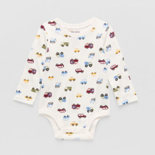 Okie Dokie Baby Boys Round Neck Long Sleeve Bodysuit