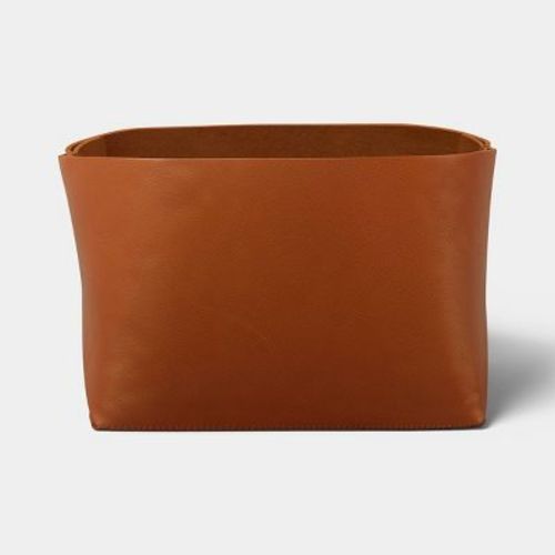 Faux Leather Basket Large Tan - Threshold™