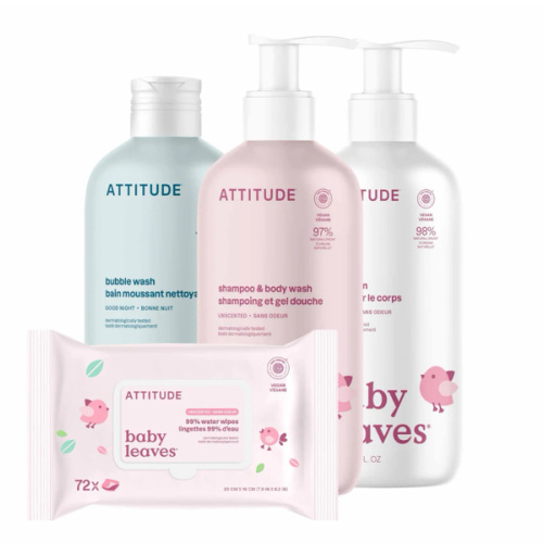 Baby Bath Essentials Kit – Bubble Bath, Lotion, Wipes & Shampoo | ATTITUDE