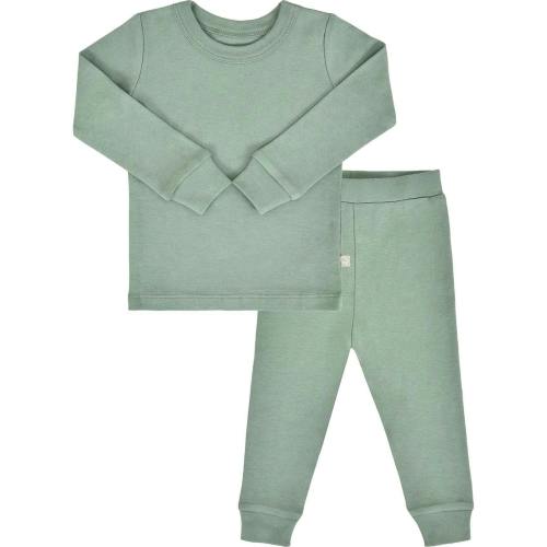 Organic Cotton Baby Pajamas | Basil Green