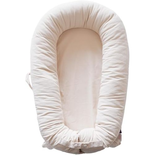 Deluxe Infant Lounger, Baby Nest Cover for Baby Girls & Boys, Newborn Essentials for Baby 0-12 Months, 100% Cotton(CreamyWhite)