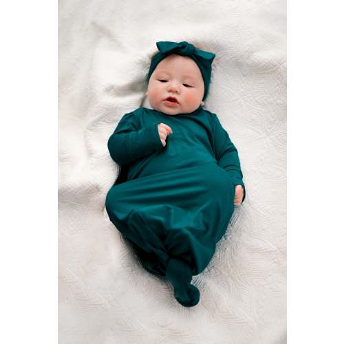 Baby Knot Gown Set: Deep Teal – Lila