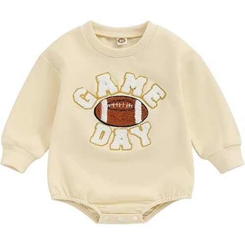 FYBITBO Baby Girl Boy Crewneck Sweatshirt Bubble Romper Long Sleeve Shirt Onesie Valentines Outfit Fall Clothes