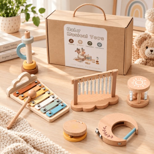 Wooden Musical Instrument Set | Kids Xylophone and Rhythm Toys for Toddlers | Fine Motor Skills and Music Play | Ages 1-3 – BUBINNA