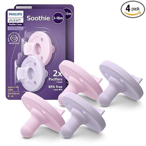 Philips Avent Soothie Baby Pacifiers 3-18 Months, Lilac and Pink