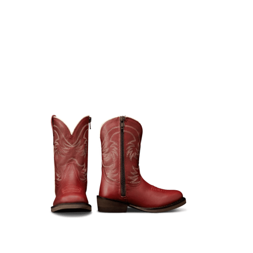 The Annie Toddler Cowgirl Boot - Red cowhide | Tecovas