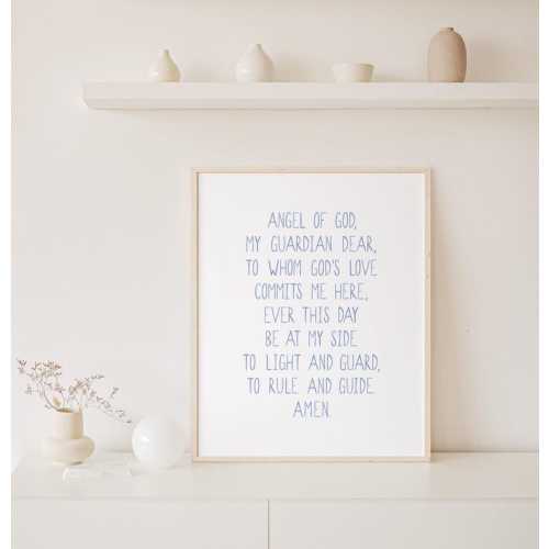 Guardian Angel Prayer Watercolor Art Print | Catholic Nursery Print | Kids Room Wall Art | Catholic Prayer Art Print | Nursery Angel Print - Etsy