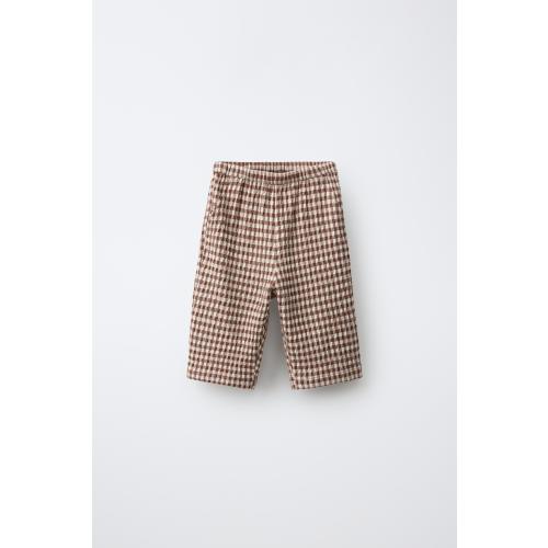 Size: 3-6mo - GINGHAM BAGGY PANTS - Brown | ZARA United States