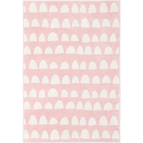Rugs.com Whimsy Kids Collection Rug – 4x6 Pink Medium-Pile Rug Perfect for Entryways, Kitchens, Breakfast Nooks, Accent Pieces
