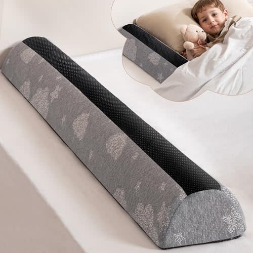 Bed Rail Bumpers for Toddlers 2pcs - Foam Bed Bumper Guard with Dual Non-Slip Pads Waterproof Washable Soft Removable Cover Safe Bed Rail for Toddlers, Kids Seniors