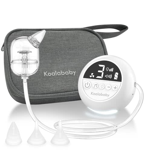 Koalababy Electric Nasal Aspirator for Baby, Hospital-Grade Nose Suction | 9 suction levels, soft silicone tips, travel bag, night light and music for easy cleaning and everyday care