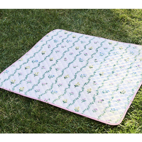 Pastel Stripe Floral All Weather Playmat