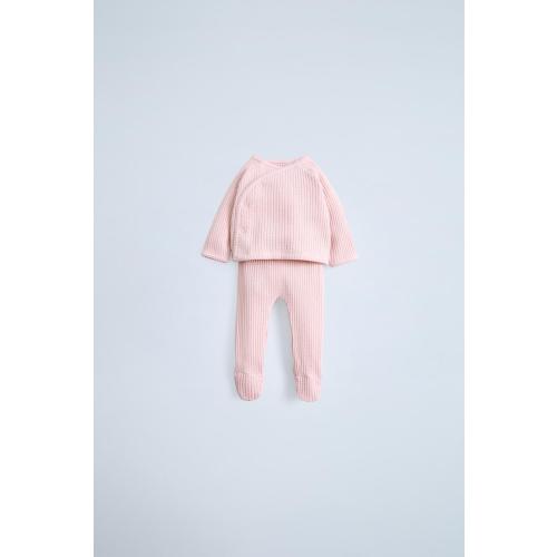 TEXTURED SWEATER AND LEGGINGS SET - Pink | ZARA United States