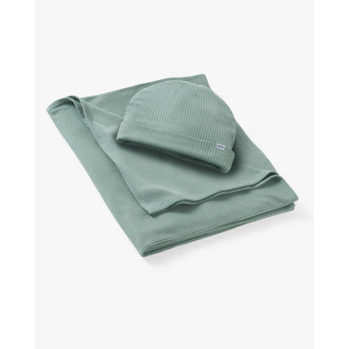 Willow Ribbed Swaddle & Infant Beanie Set – Little Sleepies