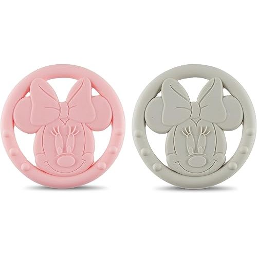 Cudlie Disney Silicone Teether Toy Set for Infants, Food Grade and BPA Free Teethers for Babies 6-12 Months, 2-Pack Teether Toys for Newborns