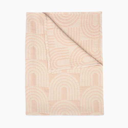 Crane Baby Cotton Muslin Jacquard Blanket - Rose Rainbow