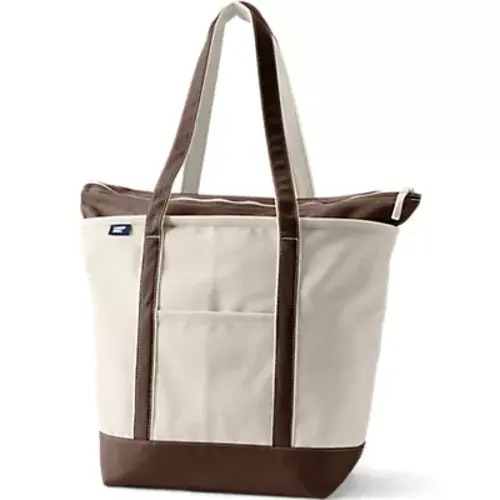 Medium 5 Pocket Open Top Canvas Tote Bag | Lands' End
