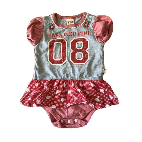 Harajuku Mini Target Girl’s Bodysuit Size 9M Gray Pink