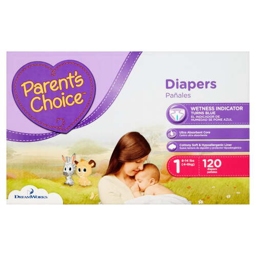 Parent's Choice Diapers, Size 1, 120 Diapers