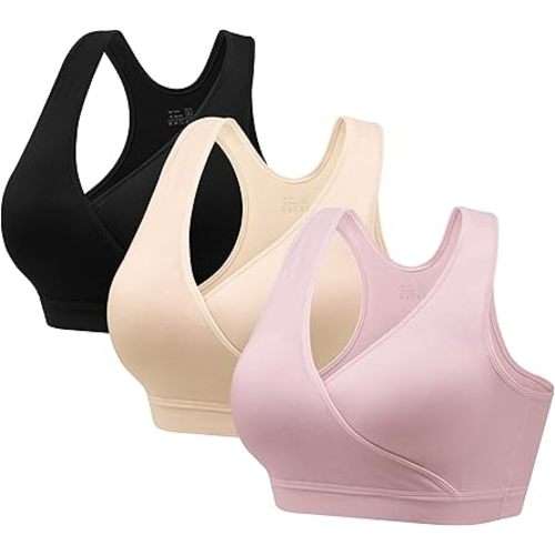 HBselect Nursing Bras for Breastfeeding, Maternity Nursing Sleep Bra Wireless Pregnancy Sleep Bralette 3/5 Pack