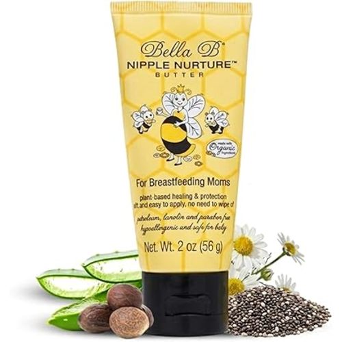 Bella B Nurturing oz - Organic Nipple Cream For Breastfeeding - Natural Nipple Cream For Breastfeeding Organic, Nipple Butter, Fragrance Free, 2 Ounce