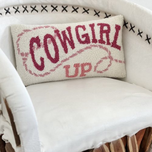 Cowgirl Rodeo Hooked Pillow