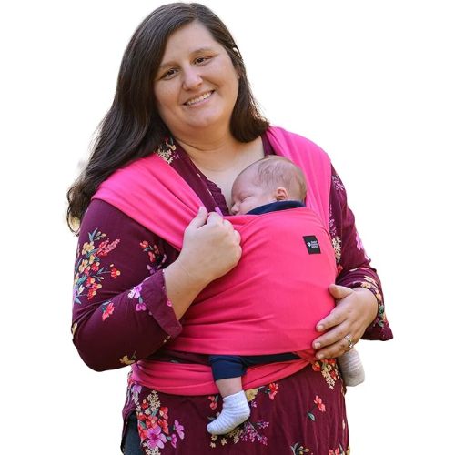 Baby Wrap Carrier Soft, Stretchy, Cotton Baby Wrap, Baby Sling, Nursing Cover Up for use with Newborn-Toddler: Evenly distributes Weight for More Comfortable Carrying (Hot Pink)