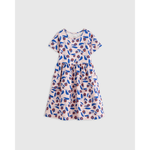 Organic Cotton Fit and Flare Pocket Dress - Toddler Girl in Flower Buds