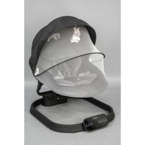 evolur Comfort Cocoon Smart Baby Swing in Black with 5 Speeds, Remote & TUYA Control, Dual-Climate Seat Pad, 3-Point Harness, ASTM Certified