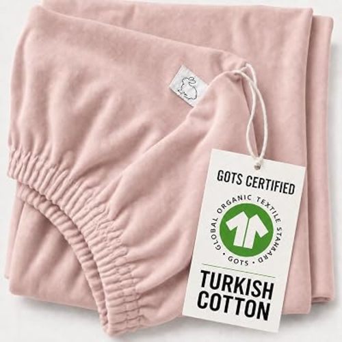 Organic Cotton Mini Crib Sheet 38x26, Graco Pack n Play, 4moms