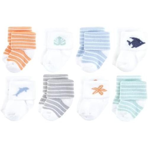 Hudson Baby Baby 8-pack Cotton Rich Newborn and Terry Socks