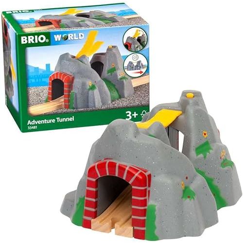 BRIO World - 33481 Adventure Tunnel - Interactive Toy Train Accessory for Kids | Enhances Motor Skills | Compatible with All BRIO Train Sets | FSC-Certified Beech Wood | Ideal for Ages 3 and Up