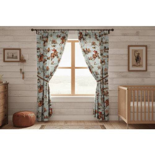 Barn Dandy Cowboy Western Curtains - Panels & Valances – DBC Baby Bedding Co
