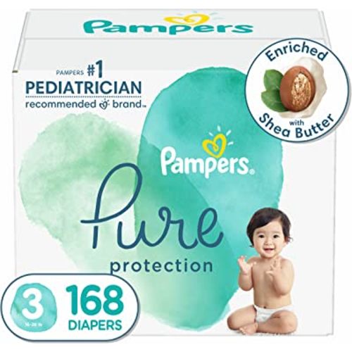 Pampers Pure Protection Disposable Baby Diapers, Hypoallergenic and Unscented Protection - Size 3
