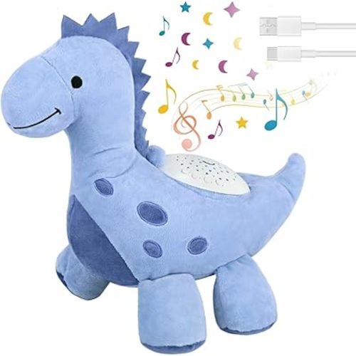 Baby Sleep Soother Pillow Pets Dream Lites Projector Plush Toys for Boys Girls Baby Sound Machine Stuffed Animal Machine Pillow Ceiling Toys for Toddler USB